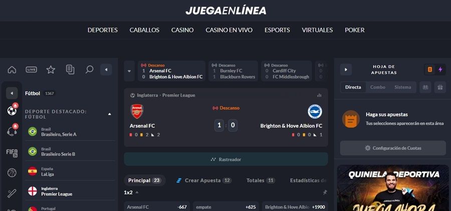 Apuestas deportivas en vivo en juegaenlinea