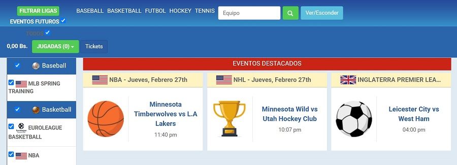Apuestas deportivas online en parley