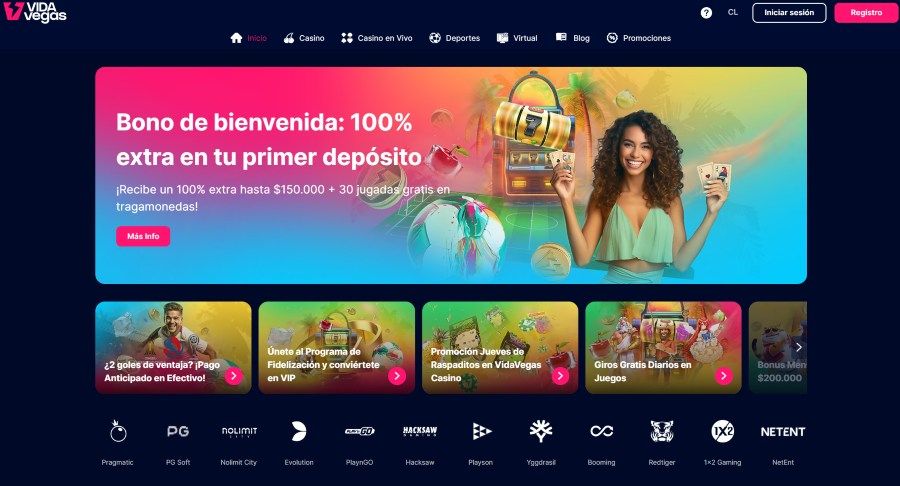 Apuestas en Chile en VidaVegas lobby